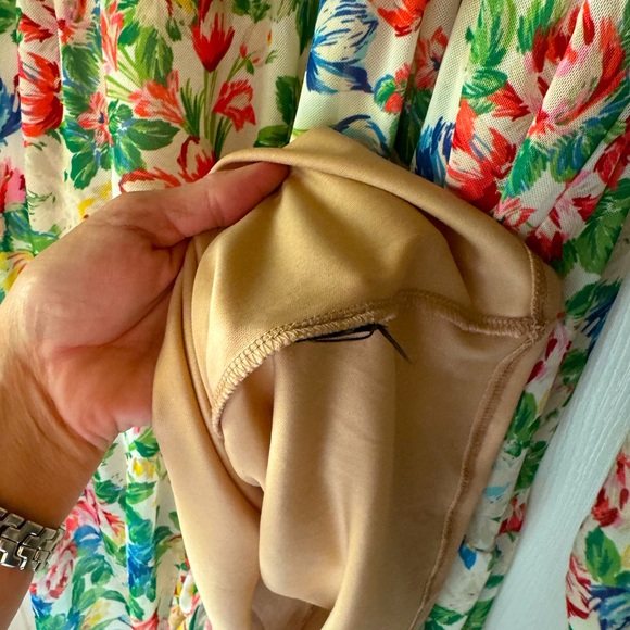 AFRM size Large Multicolor Floral mini Dress with sheer sleeves - Picture 5 of 7